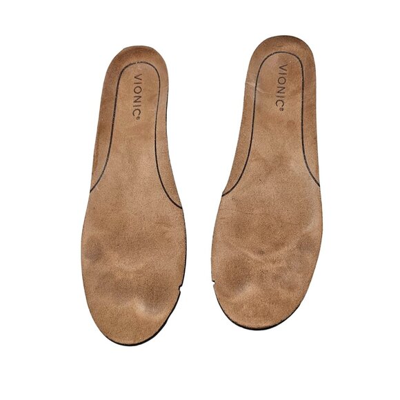 Vionic Minna Leather Toe Cap Ballet Flats Size 10 Aluminum Met Leopard - Picture 3 of 16